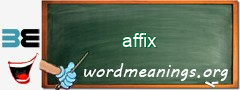 WordMeaning blackboard for affix